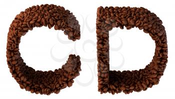 Royalty Free Clipart Image of Roasted Coffee Font C and D