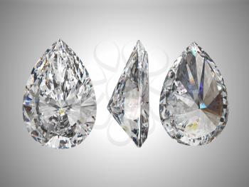 Royalty Free Clipart Image of a Pear Shaped Diamond