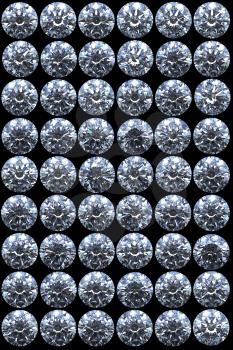 Royalty Free Clipart Image of Top Views of Diamonds
