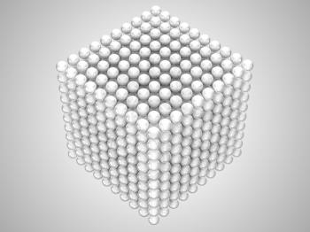 Royalty Free Clipart Image of Spheres Forming a Cube