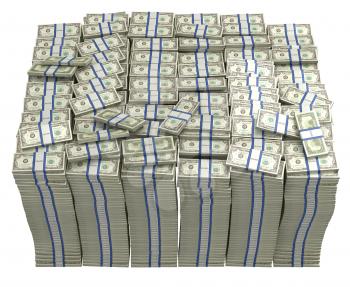 Royalty Free Clipart Image of a Bundle of American Bills
