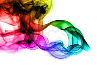 Abstract colorful fume pattern over the white background