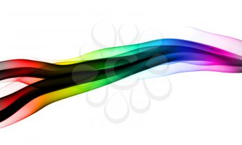 Abstract colorful fume wave over the white background