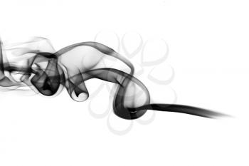 Abstract Fume black curves on the white background