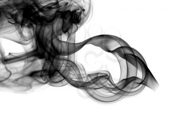 Abstract fume patterns over the white background
