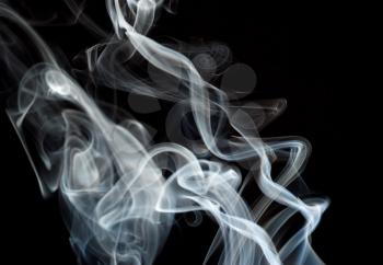 Abstract fume shape over the black background