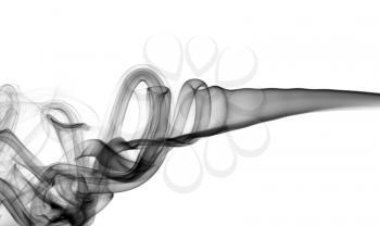 Abstract swirls of smoke over the white background
