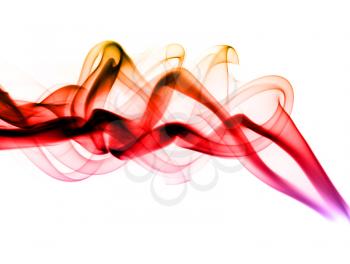 Colorful Abstract fume waves pattern over white background
