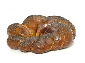 Bagel with poppy seeds isolated over white