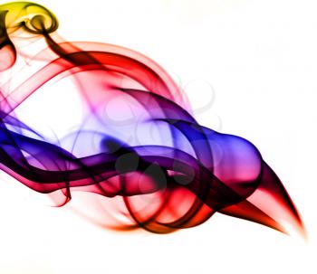 Beautiful abstract Smoke waves over white background