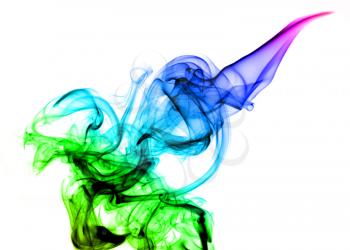 Beautiful colored Abstract smoke over white background