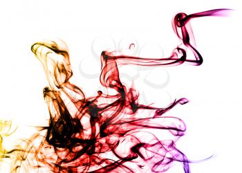Beautiful colored Smoke abstract over white background
