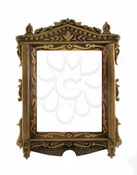 Beautiful wooden carved Frame for picture or portrait over white