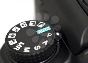 Closeup of mode dial on Dslr camera (shallow DOF)