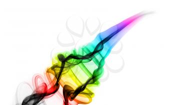 Colorful Abstract puff of fume over the white background