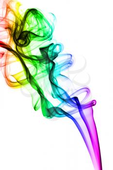 Colorful Fume abstract shapes over the white background