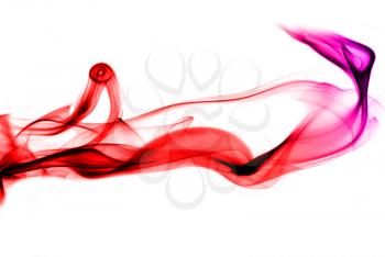 Colorful fume curves on the white background inverted