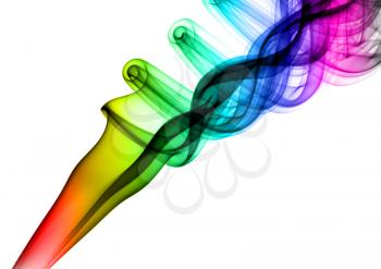 Colorful magic Abstract fume swirl over the white background