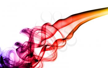 Colorful magic fume swirl over the white background