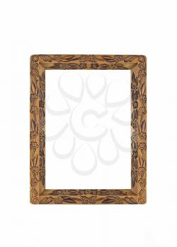 Empty Carved Frame for picture or portrait over white