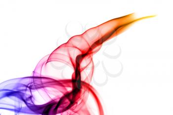 Abstraction. fume shapes colored with gradient over white background