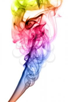 Gradient colored Abstract fume shape over the white background