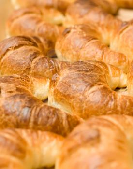 Meal time - group of tasty crescent rolls or croissants