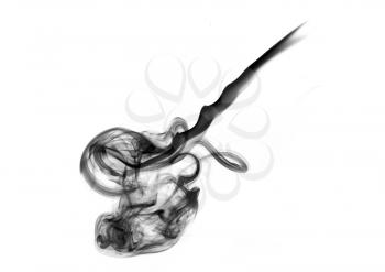 Magic Black abstract fume curves over white