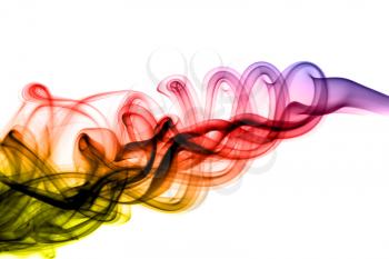 Magic puff of abstract colored smoke waves 