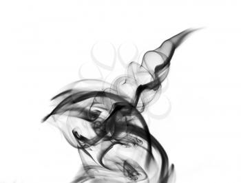Magic smoke abstract shapes on the white background