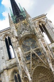 Facade of Notre Dame cathedral in Rouen, France