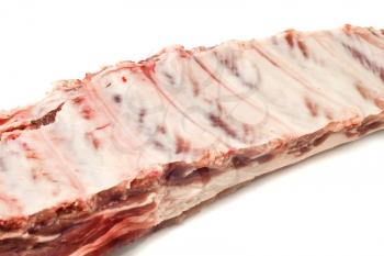 Pork ribs with meat isolated on white 