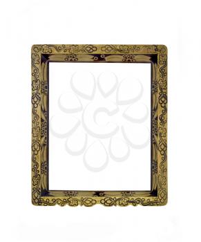 Vertical carved frame for picture or portrait isolated over white
