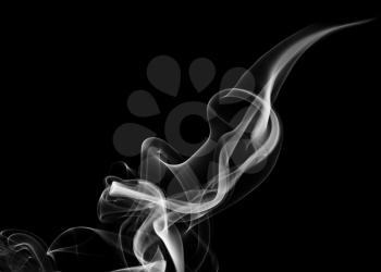 White fume abstract shape over black background 