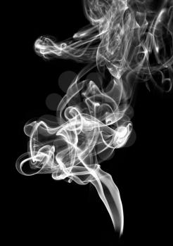 White smoke abstract on the black background 
