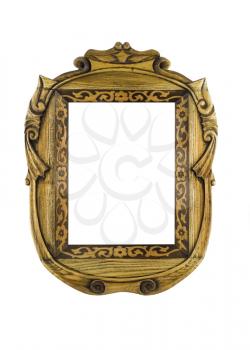 Wooden carved Frame for picture or portrait over white