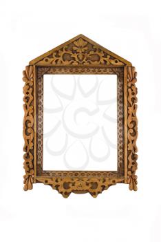 Wooden Frame for picture or portrait isolated over white background