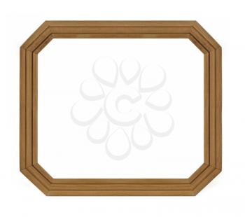 Wooden Octagonal Frame for picture or portrait isolated
