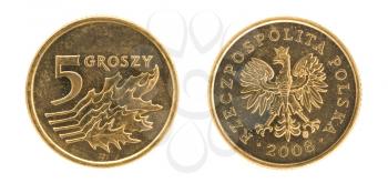 5 grosz - money of Poland. Obverse and reverse