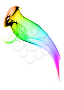 Abstract smoke bird with gradient color over white