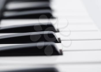 Closeup of piano keyboard (DOF)