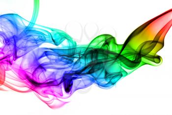 Colorful gradient fume abstract texture on the white