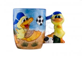 Creative cup for tea with ducks