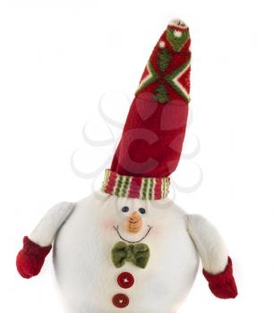 Cute cuddly Christmas decoration toy isolated over white