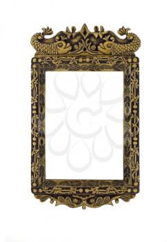 Empty carved Frame for picture or portrait over white