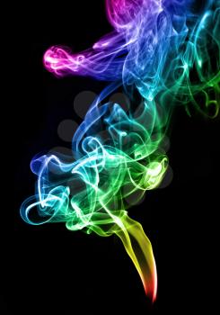 Gradient color smoke abstract on the white