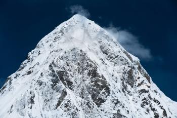 Pumo Ri Peak in Himalaya mountains. Trekking in Nepal