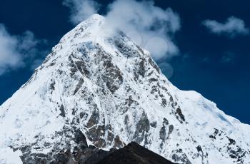 Pumori and Kala Patthar mountains in Himalayas, Nepal (altitude 5100 m)