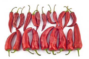 Red hot paprika over white background
