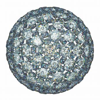 Diamonds or gemstones sphere isolated over white. Large resolution